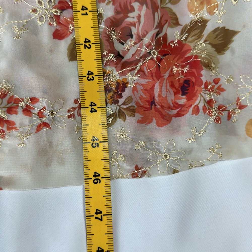 Harlow & Rose Dress Womens XL Pink Eyelet Tiered Lined Peasant Midi Length Boho - Picture 8 of 8